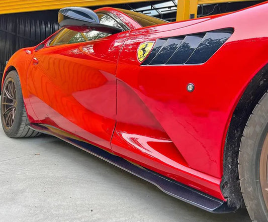 Ferrari 812 - MS Style Carbon Fiber Side Skirt Extensions