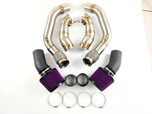 BMW M5 F90 / M8 S63 4.4T - Exhaust Downpipe with Air Intakes Combo