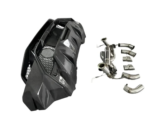 Lamborghini Huracán LP610/LP580/EVO - Tecnica Style Carbon Fiber Rear Bumper with Exhaust