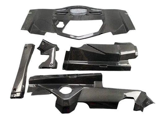 Lamborghini Aventador LP700 / LP720 / LP750 - Dry Carbon Fiber Full Engine Bay Cover Set