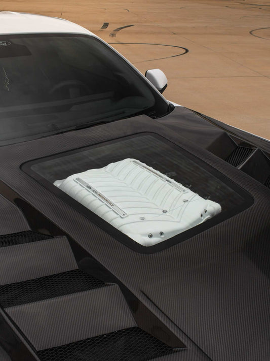 Ford Mustang S650 (2024+) - Carbon Fiber Transparent Style Hood with Glass