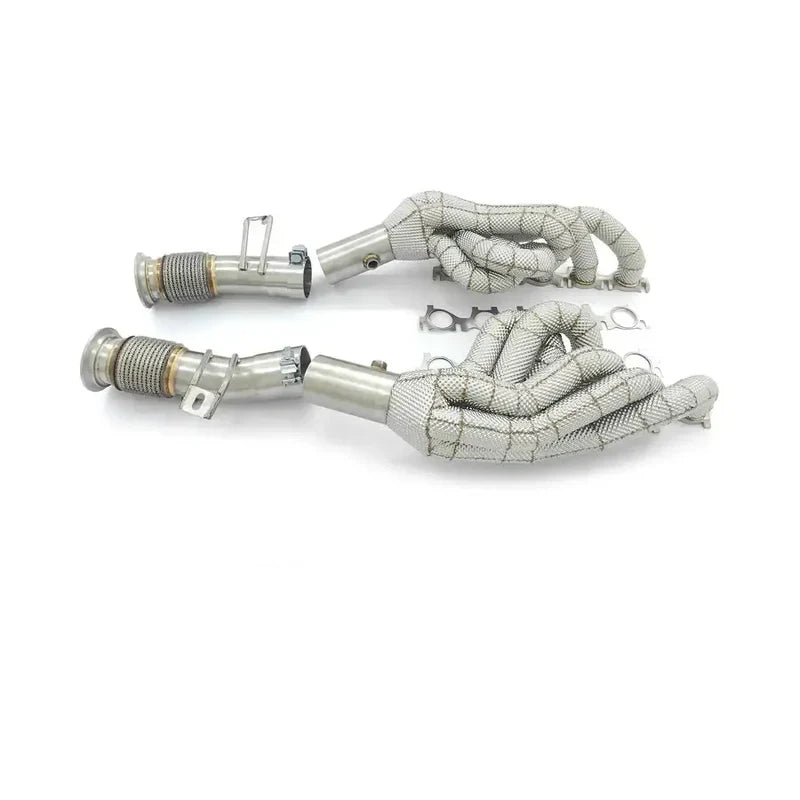 Audi R8 Gen 2 - Exhaust Manifold Headers & Secondary Catless Pipes with Heat Shield