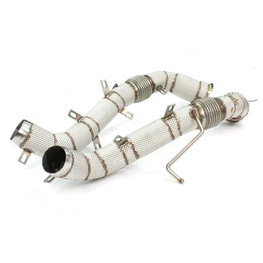 McLaren 570S / 570GT – High-Performance Race Downpipes (Full Cat-Less with Heat Shield)