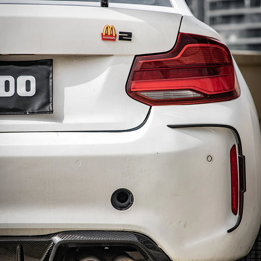 BMW M2 F87 - SOOQOO Prepreg Carbon Fiber Rear Bumper Inserts