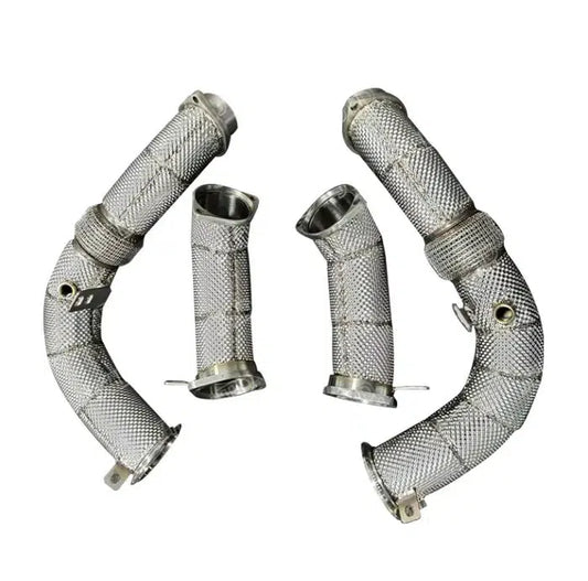 BMW X5M / X6M 2019-2025 – Full Catless Downpipes with Heat Shield