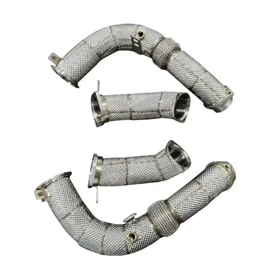 BMW X5M / X6M 2019-2025 – Full Catless Downpipes with Heat Shield