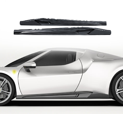Ferrari 296 GTB / GTS - PT Prepreg Dry Carbon Fiber Side Skirt Extensions