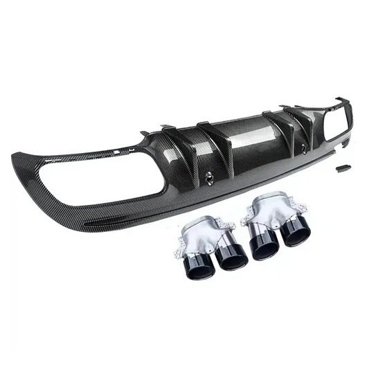 Mercedes W205 C300 / C43 AMG Sedan – Carbon Fiber Rear Diffuser with Exhaust Tips