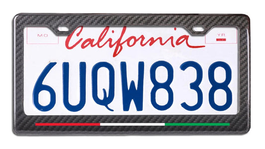Italy Colors Stripe - Carbon Fiber License Plate Frame