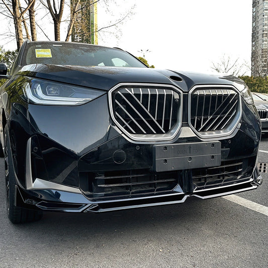 BMW X3 G45 M Sport β V Style Gloss Black Front Lip Spoiler