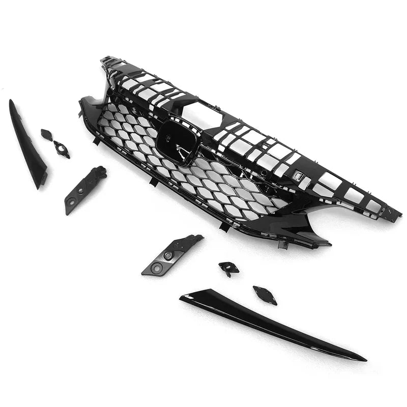 Honda Civic Base Sedan – Type R Style Gloss Black ABS Front Upper Grille