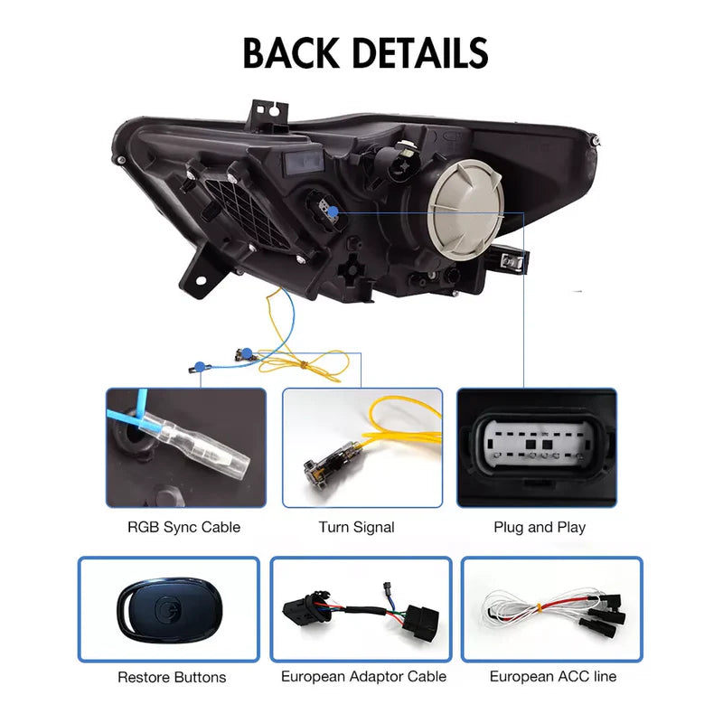 Ford Mustang – RGB DRL LED Headlights Set (2015–2022)