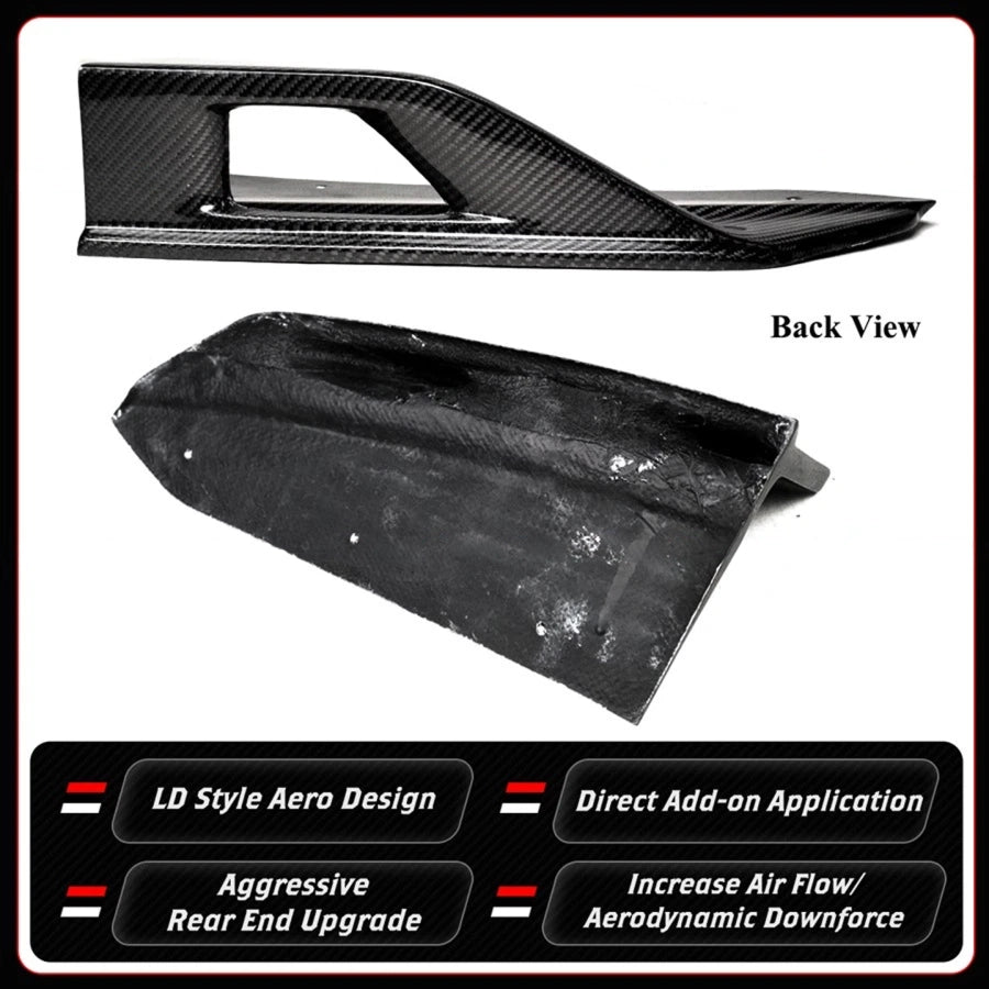 BMW X5M F95 (2020–2026) - LD Style Carbon Fiber Rear Bumper Corner Spats Extensions
