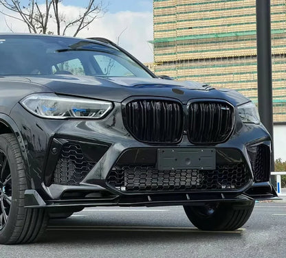 BMW X5M F95 Pre-LCI - R Style Gloss Black Front Bumper Lip Splitter