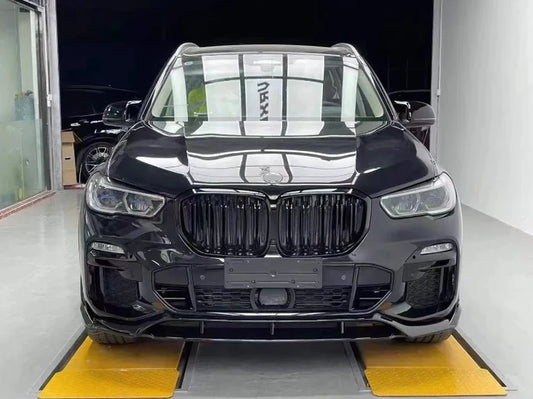 BMW X5M F95 Pre-LCI - R Style Gloss Black Front Bumper Lip Splitter
