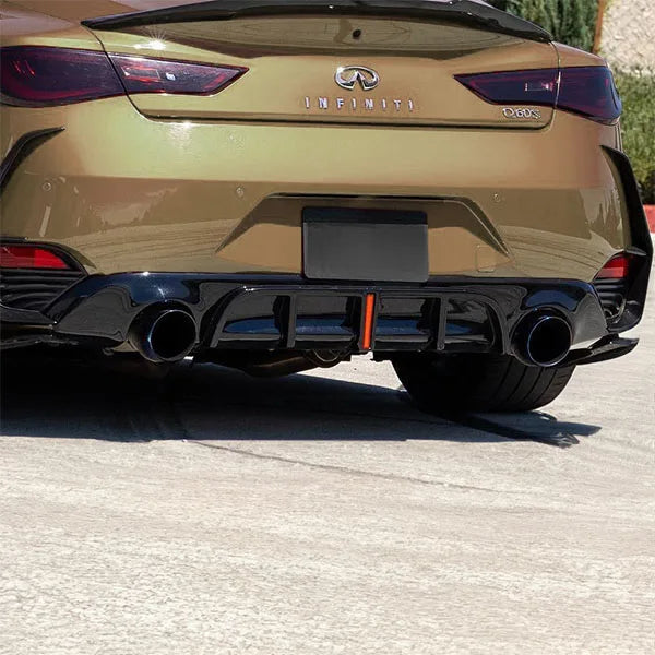 Infiniti Q60 - Honeycomb Carbon Rear Diffuser w/ LED Brake Light