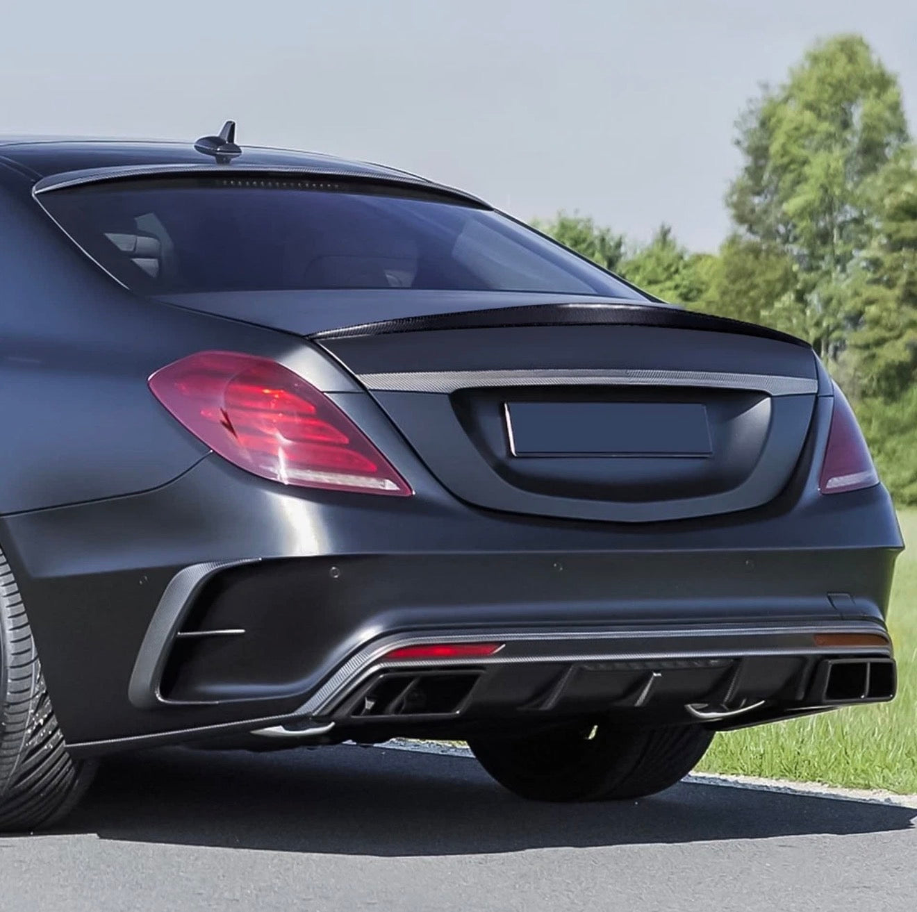 Mercedes-Benz W222 S-Class - P Style Carbon Fiber Rear Spoiler