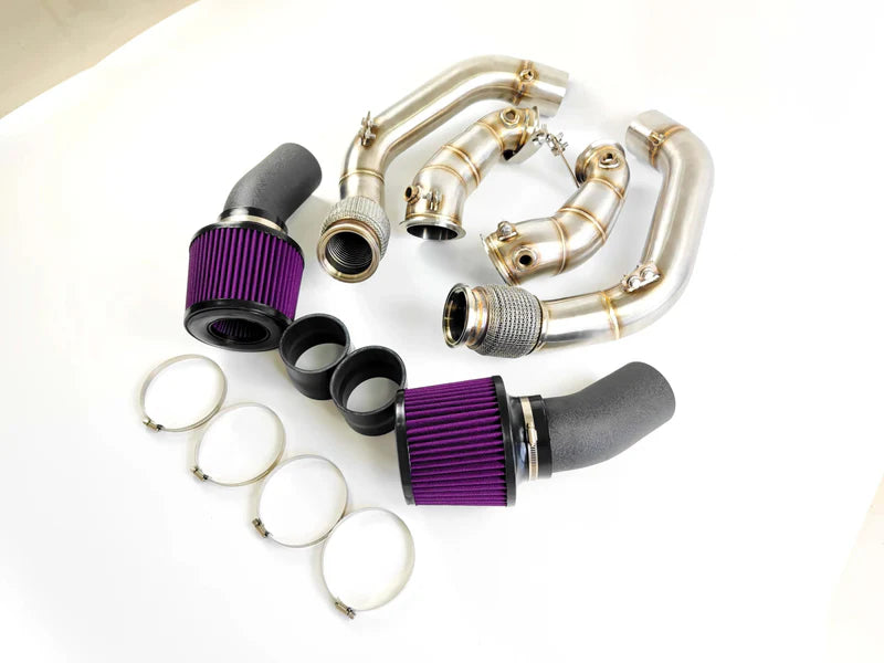 BMW M5 F90 / M8 S63 4.4T - Exhaust Downpipe with Air Intakes Combo