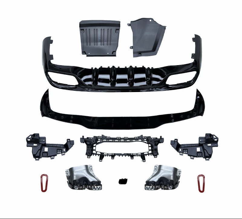 Mercedes-Benz CLE Class C236/W236 CLE300 & CLE260 - CLE63 AMG Style Rear Diffuser with Exhaust Tips