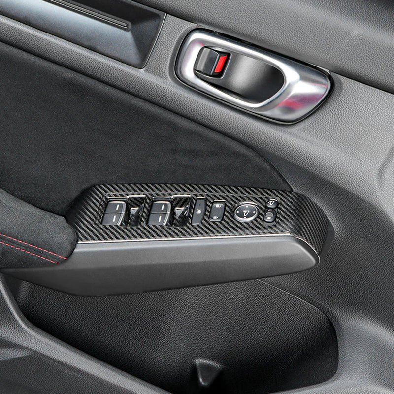 Honda Civic Type R FL5 (2023–2025) – Carbon Fiber Door Switch Button Panel Kit (4PCS)