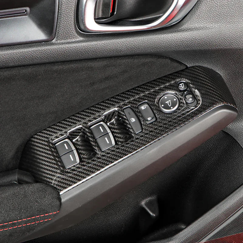 Honda Civic Type R FL5 (2023–2025) – Carbon Fiber Door Switch Button Panel Kit (4PCS)
