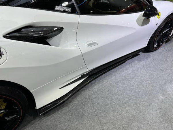Ferrari F8 Tributo - Carbon Fiber Side Skirt Extensions