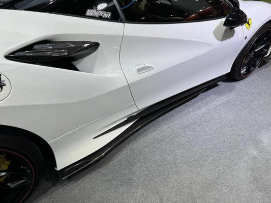 Ferrari F8 Tributo - Carbon Fiber Side Skirt Extensions