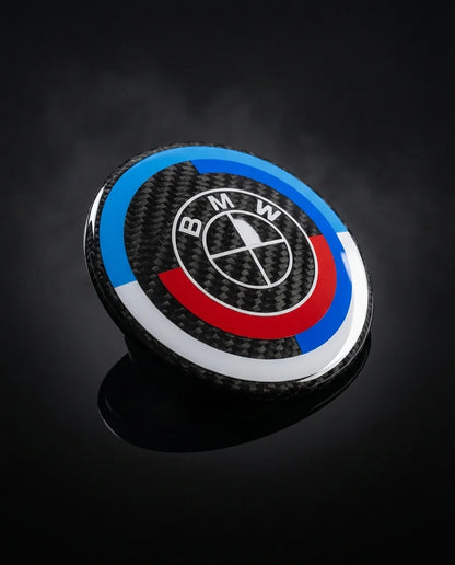 BMW Roundel & Hub Cap Replacement Set (7-Piece) - Carbon Fiber 50th Anniversary M Heritage