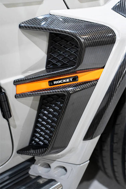 Mercedes-Benz G Wagon W464 G350 G500 G63 (2022-2024) - BRB G900 Style Carbon Fiber Front Fender Trim Set