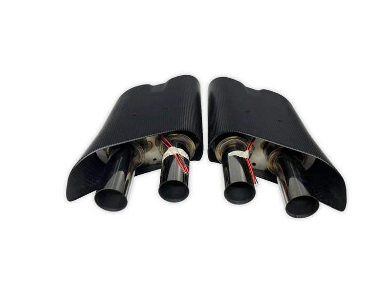 Mercedes-Benz G Wagon W464 G350/G500/G63 (2022–2024) - BRB G900 Style Carbon Fiber Illuminated Exhaust Tips Set