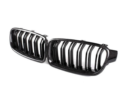 BMW F32/F33/F36 4 Series - Carbon Fiber Dual Slat Front Grilles