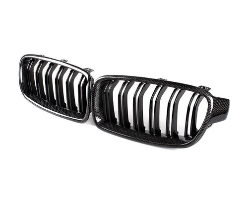 BMW F32/F33/F36 4 Series - Carbon Fiber Dual Slat Front Grilles