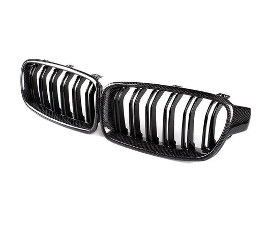 BMW F32/F33/F36 4 Series - Carbon Fiber Dual Slat Front Grilles