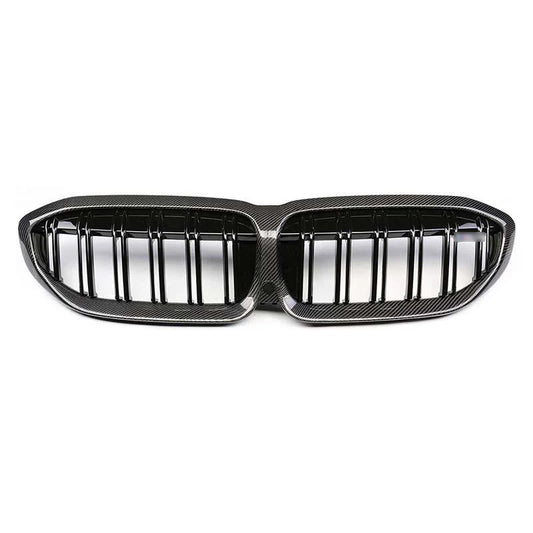 BMW G20 3 Series - Carbon Fiber Dual Slat Front Grilles