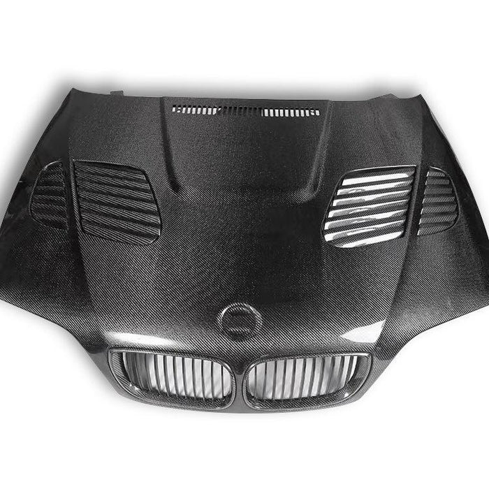 BMW E46 M3 & 3 Series - GTR Style Carbon Fiber Front Hood