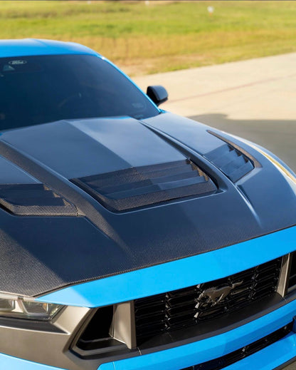 Ford Mustang S650 (2024+) - Shelby Style Real Carbon Fiber Hood