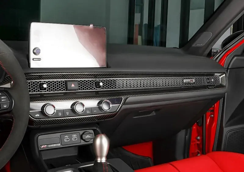 Honda Civic Type R FL5 – Carbon Fiber Console Dashboard Panel Trim Cover