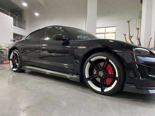 Porsche Taycan J1 - RZ Style Carbon Fiber Side Skirts