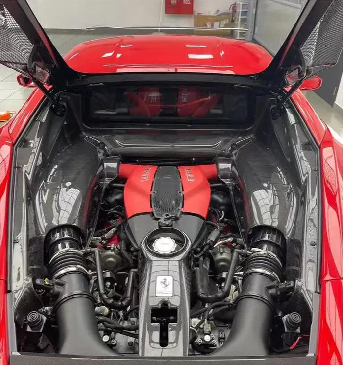 Ferrari F8 Tributo – Dry Carbon Fiber Engine Bay Compartment