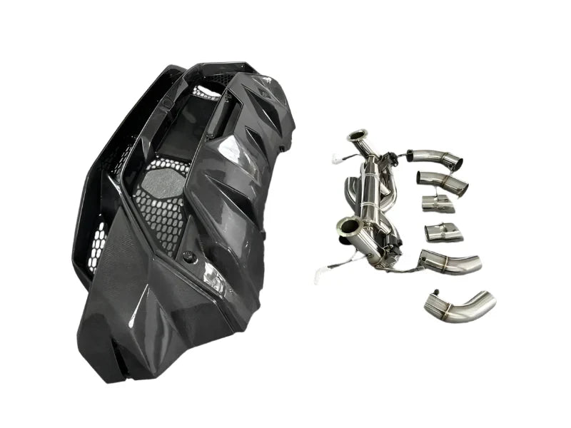 Lamborghini Huracán LP610/LP580/EVO - Tecnica Style Carbon Fiber Rear Bumper with Exhaust
