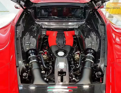 Ferrari 488 GTB Spider - Dry Carbon Fiber Engine Bay Cover Set