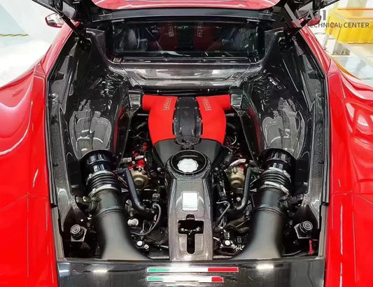Ferrari 488 GTB Spider - Dry Carbon Fiber Engine Bay Cover Set