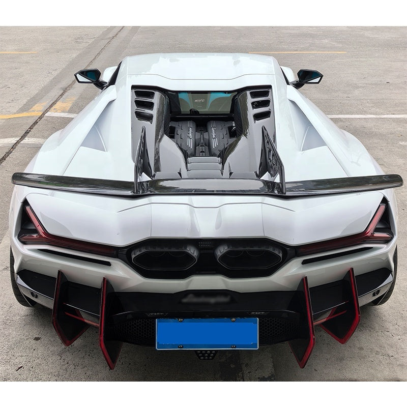 Lamborghini Revuelto – DK Style Carbon Fiber Rear Engine Plate & Wing