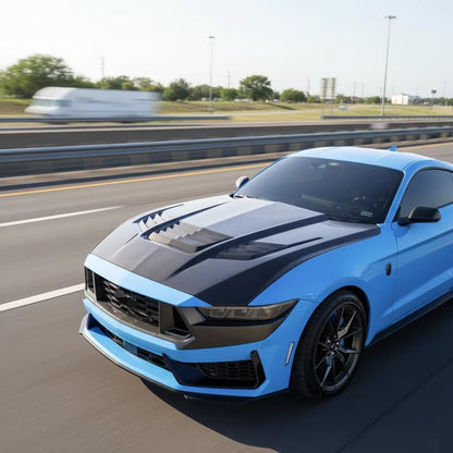 Ford Mustang S650 (2024+) - Shelby Style Real Carbon Fiber Hood
