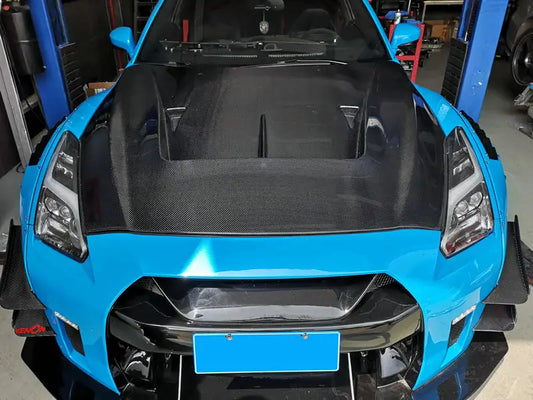 Nissan GTR R35 – L Style Vented Carbon Fiber Hood