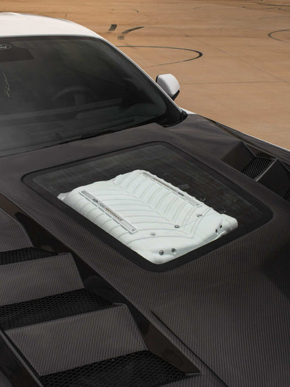 Ford Mustang S650 (2024+) - Carbon Fiber Transparent Style Hood with Glass