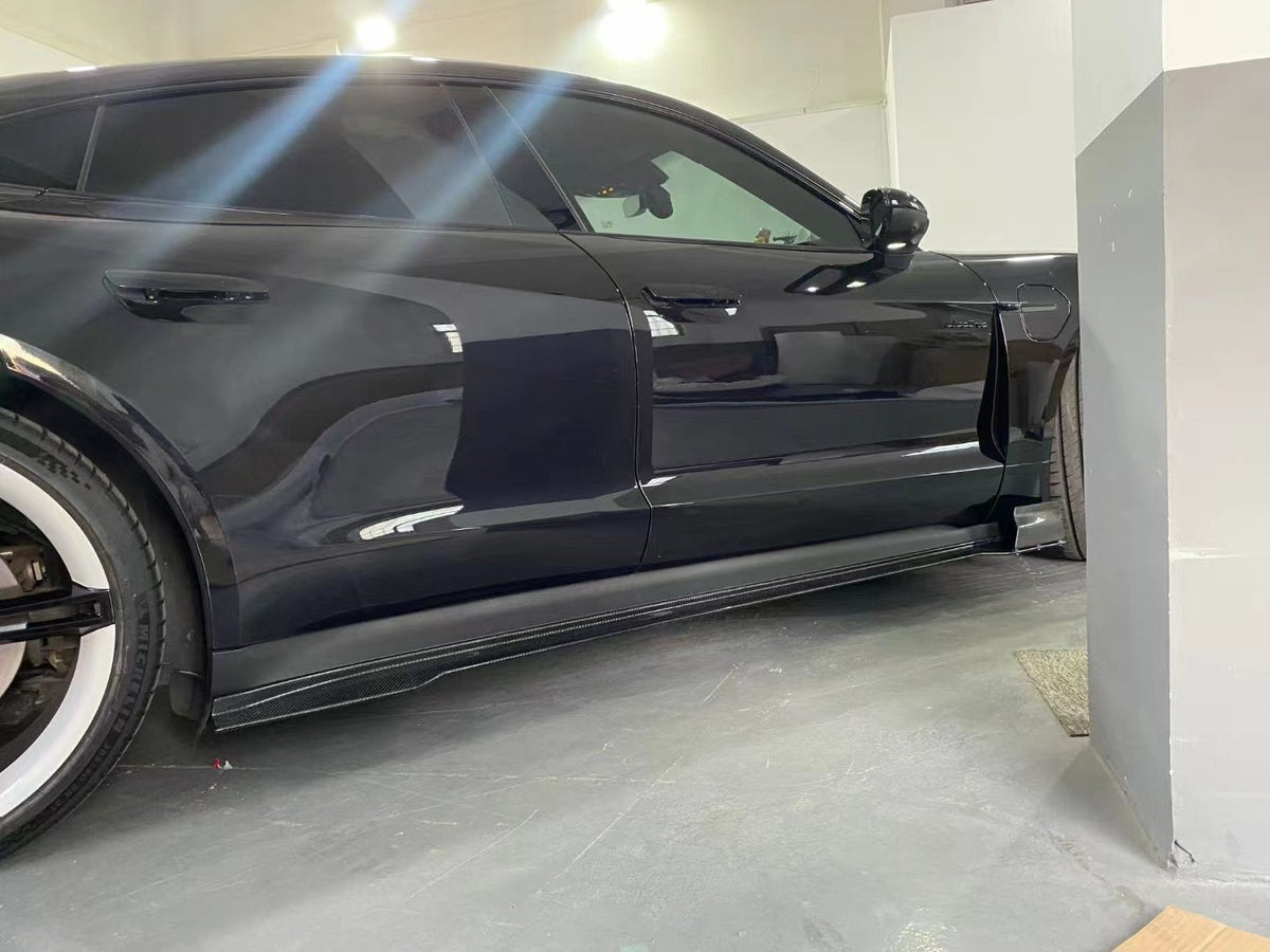 Porsche Taycan J1 - RZ Style Carbon Fiber Side Skirts