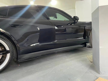 Porsche Taycan J1 - RZ Style Carbon Fiber Side Skirts