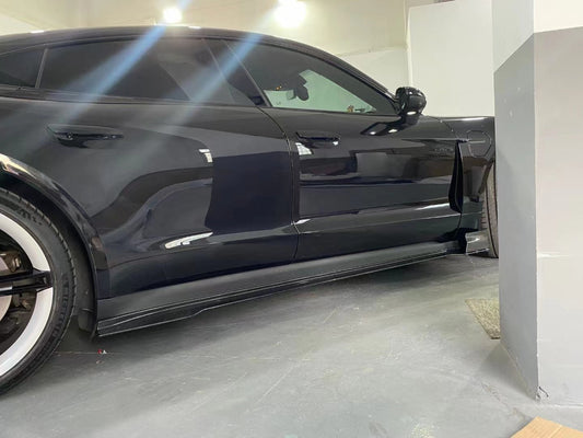 Porsche Taycan J1 - RZ Style Carbon Fiber Side Skirts