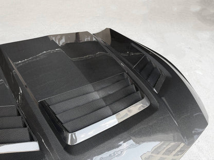 Ford Mustang S650 (2024+) - Shelby Style Real Carbon Fiber Hood